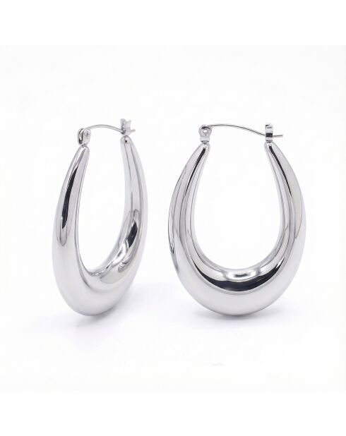 Pendientes de aro de acero inoxidable Dora