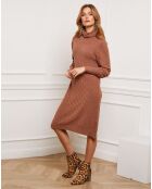 Robe Eclose en Cachemire mélangé camel