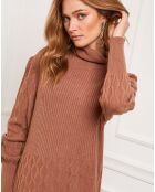 Robe Eclose en Cachemire mélangé camel