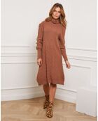 Robe Eclose en Cachemire mélangé camel