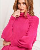 Robe Landreau en Cachemire mélangé fuchsia