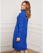 Robe Eclose en Cachemire mélangé bleu roi