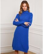 Robe Eclose en Cachemire mélangé bleu roi