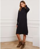 Robe Eclose en Cachemire  mélangé noire