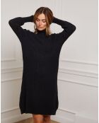 Robe Eclose en Cachemire  mélangé noire