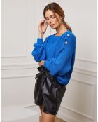 Pull Burny en Cachemire mélangé bleu roi