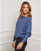 Pullover Jackson in misto cashmere indaco