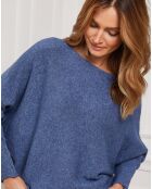 Pullover Jackson in misto cashmere indaco
