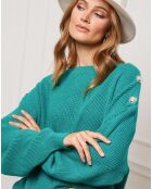 Pull Burny en Cachemire mélangé vert