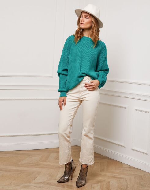 Pull Burny en Cachemire mélangé vert