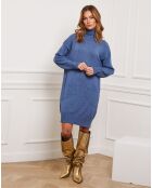 Robe Landreau en Cachemire mélangé indigo