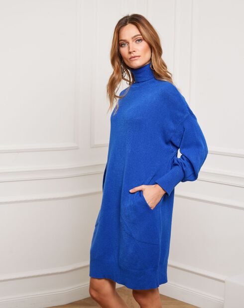 Robe Landreau en Cachemire mélangé bleu roi