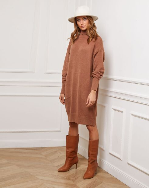 Abito Landreau cammello in misto cashmere