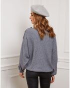 Jersey burny gris oscuro en mezcla de cachemir