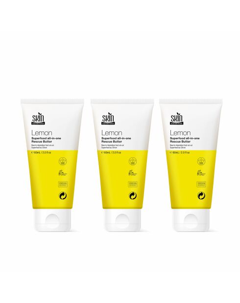 Trio de beurre de citron superalimentaire pour la peau - 3x60 ml