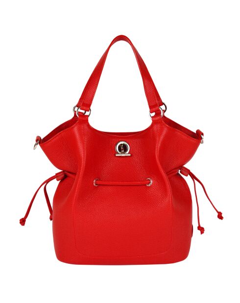 Bandolera de piel roja - 28x31x13,50 cm