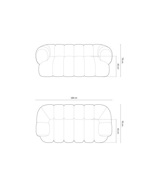 Canapé velours Koge 2 Places vert - 180x95x70 cm