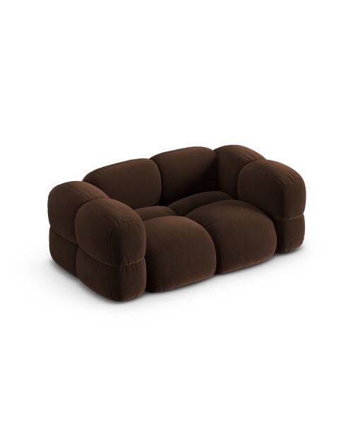 Loretto 2-Sitzer-Sofa aus schokoladenfarbenem Samt — 180 x 100 x 68 cm