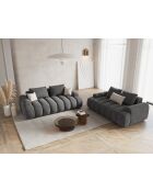 Canapé velours Kimi 2 Places gris - 175x100x84 cm