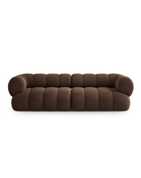 Koge fluwelen bank 4 stoelen chocolade - 240x95x70 cm