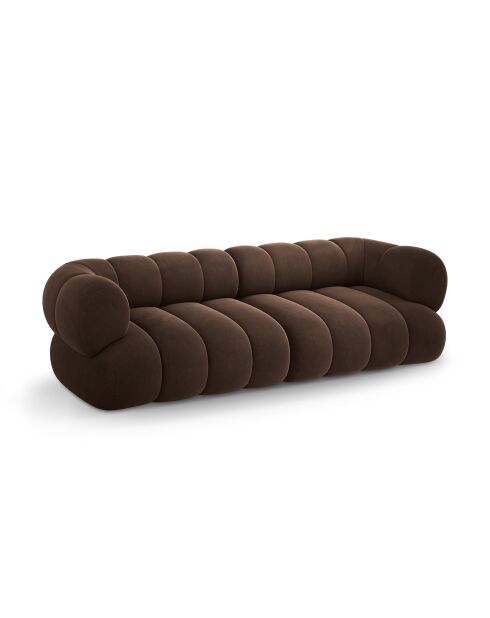 Koge fluwelen bank 4 stoelen chocolade - 240x95x70 cm