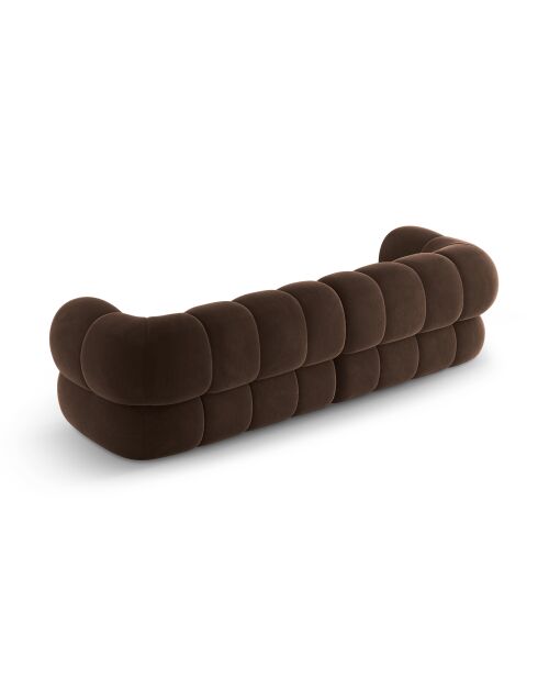 Koge fluwelen bank 4 stoelen chocolade - 240x95x70 cm