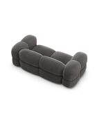 Canapé velours Loretto 3 Places gris - 210x100x68 cm