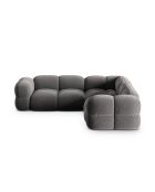Loretto Velvet Symmetrisches Ecksofa 4-Sitzer Grau - 250x250x68 cm