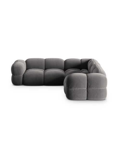 Loretto Velvet Symmetrisches Ecksofa 4-Sitzer Grau - 250x250x68 cm