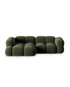 Loretto Velvet Ecksofa links, 3-Sitzer, Grün — 250 x 147 x 68 cm