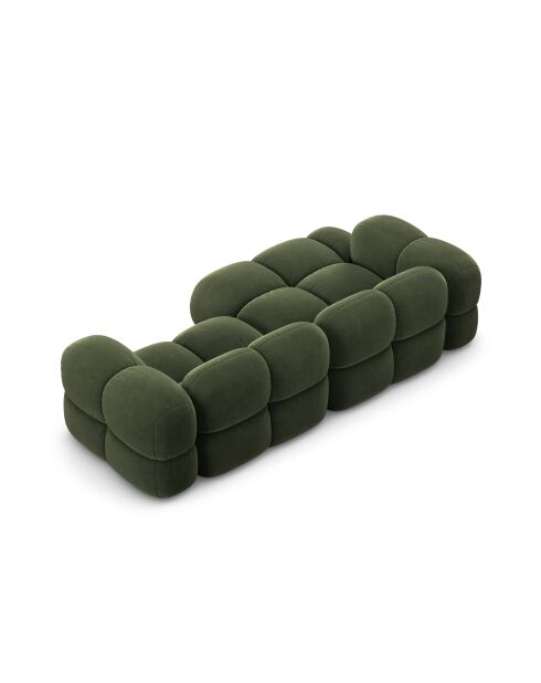 Loretto Velvet Ecksofa links, 3-Sitzer, Grün — 250 x 147 x 68 cm