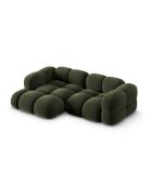 Loretto Velvet Ecksofa links, 3-Sitzer, Grün — 250 x 147 x 68 cm