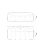 Loretto 4-Sitzer-Sofa aus Samt, dunkelbeige — 250 x 100 x 68 cm