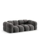 Canapé velours Loretto 4 Places gris - 250x100x68 cm