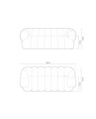 Koge 3-Sitzer-Sofa aus Samt, 210 x 95 x 70 cm, hellbeige