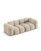 Loretto 4-Sitzer-Sofa aus Samt, 250 x 100 x 68 cm, hellbeige