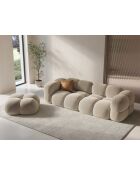 Loretto 4-Sitzer-Sofa aus Samt, 250 x 100 x 68 cm, hellbeige