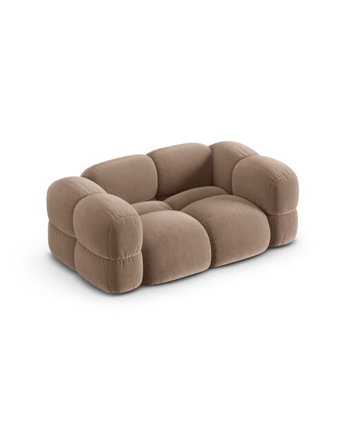 Loretto 2-zitsbank in fluweel donkerbeige - 180x100x68 cm