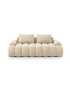 Canapé velours Kimi 3 Places beige clair - 200x100x84 cm