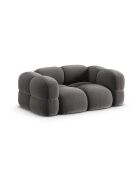 Canapé velours Loretto 2 Places gris - 180x100x68 cm