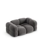 Canapé velours Loretto 2 Places gris - 180x100x68 cm