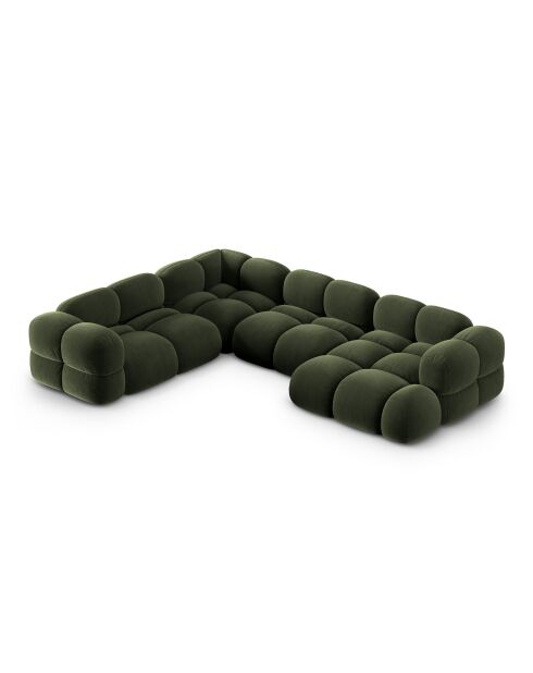 Panorama-Ecksofa (linke Seite) Loretto Velvet 5-Sitzer Grün — 345 x 250 x 68 cm