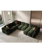 Panorama-Ecksofa (linke Seite) Loretto Velvet 5-Sitzer Grün — 345 x 250 x 68 cm