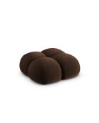 Pouf velours Loretto 1 Place chocolat - 90x90x40 cm
