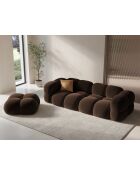 Pouf velours Loretto 1 Place chocolat - 90x90x40 cm