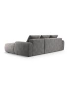 Canapé d'angle droit velours convertible avec coffre Kimi 3 Places gris - 275x142x84 cm