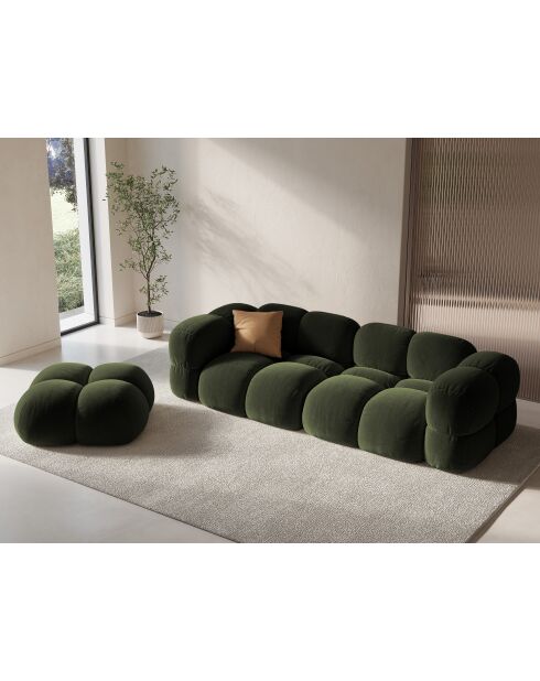Loretto 4-Sitzer-Sofa, Samt, 250 x 100 x 68 cm, grün