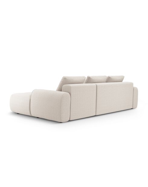 Divano angolare destro convertibile beige Kimi a 3 posti con baule - 275x142x84 cm