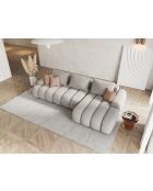 Divano angolare destro convertibile beige Kimi a 3 posti con baule - 275x142x84 cm