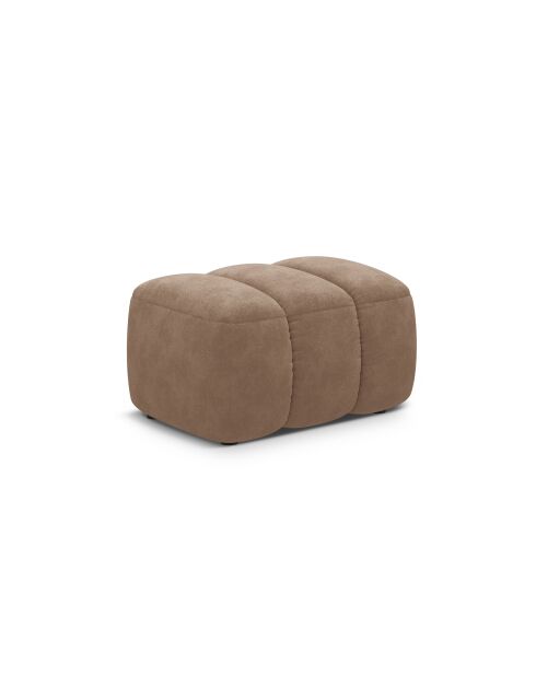 Pouf velours Kimi 1 Place beige foncé - 75x55x40 cm
